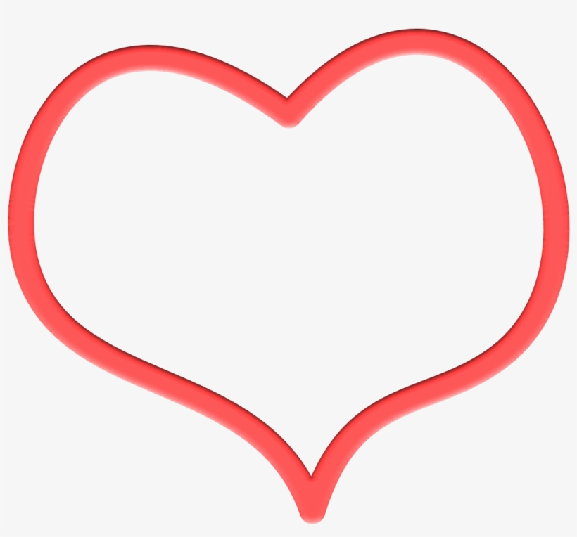 820x764 Heart Outline Red Drawing Transparent Png