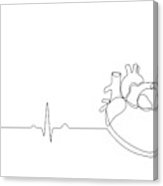 163x186 Single Continuous Line Art Anatomical Human Heart Silhouette