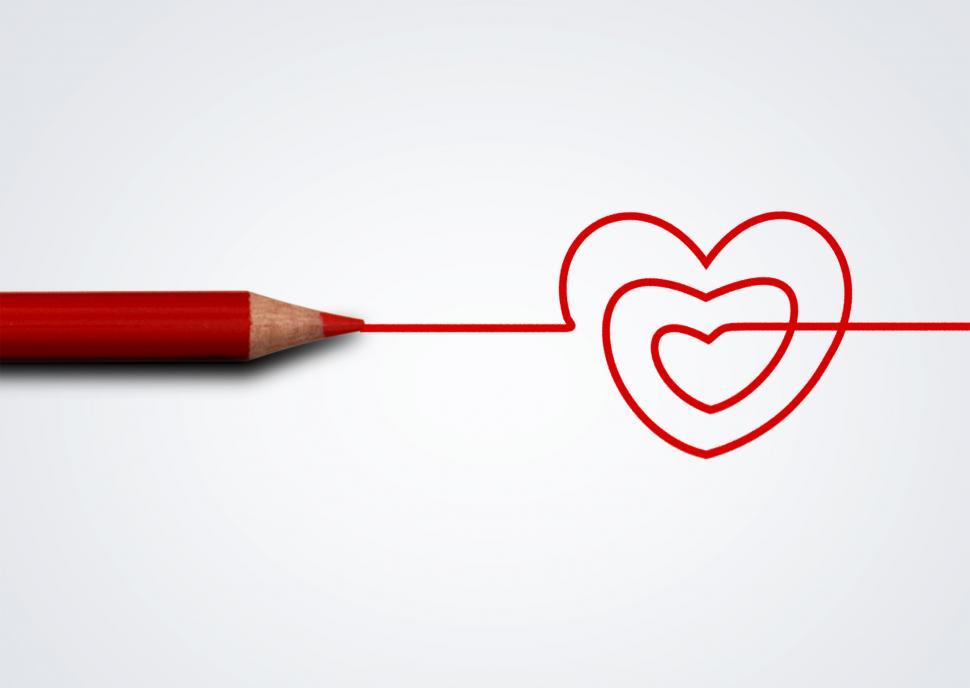 970x688 Get Free Stock Photos Of Red Pencil Drawing Heart