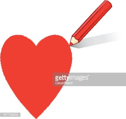 426x402 Red Pencil Drawing Ace Of Hearts Playing Card Icon Premium Clipart