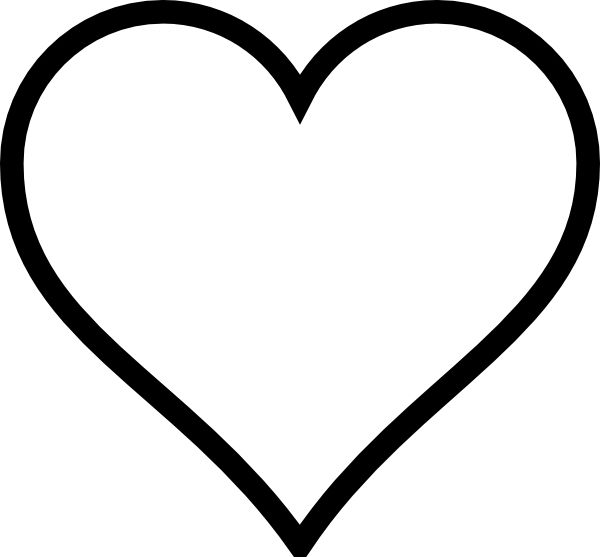 600x557 Heart Stencil Plain Heart Clip Art