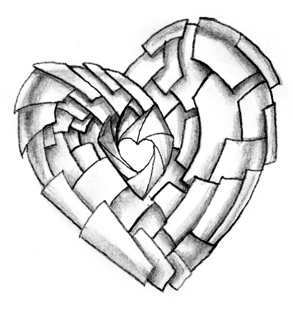 Heart Shape Line Drawing