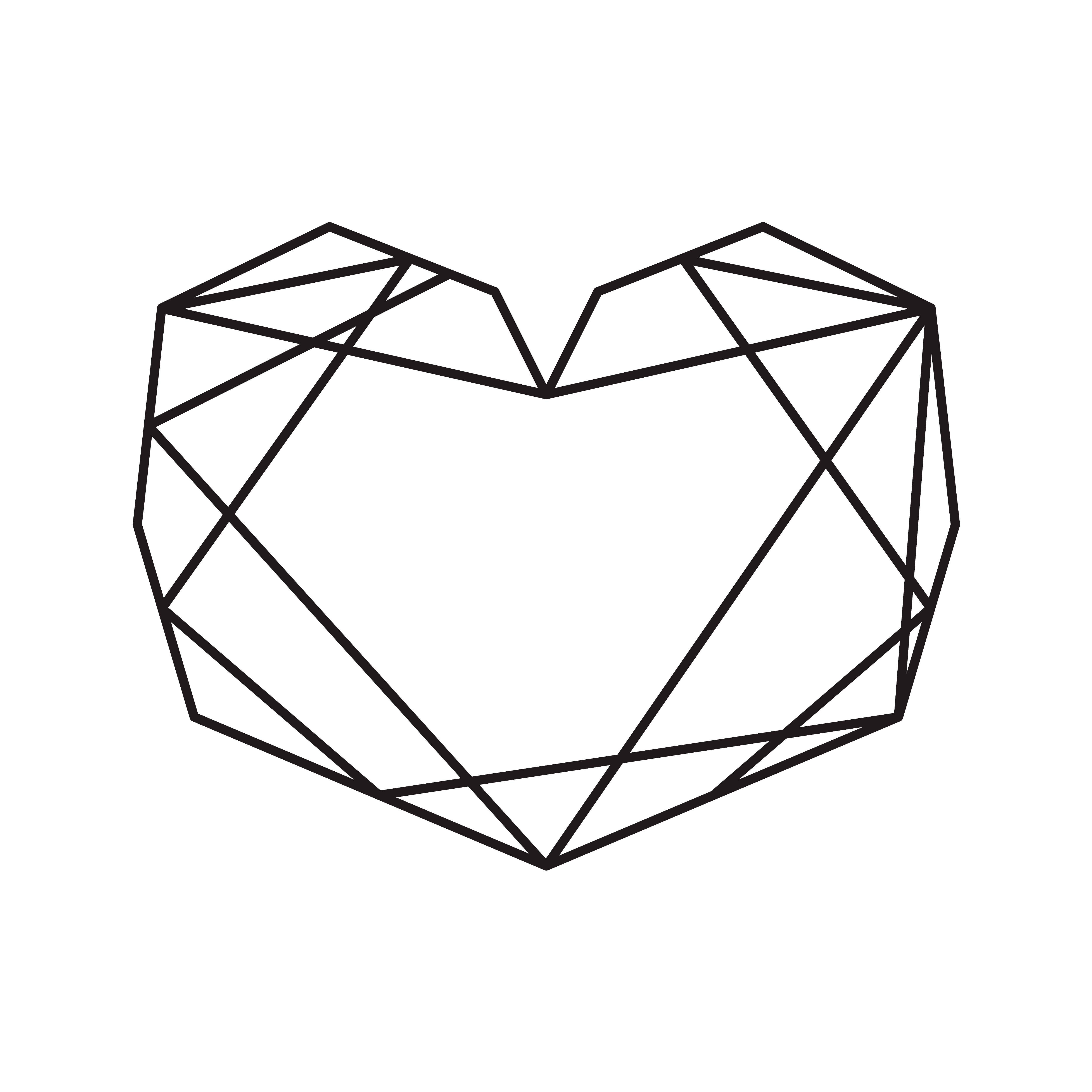5000x5000 Geometric Vector Symbol Heart Shape Frame With Place For Text