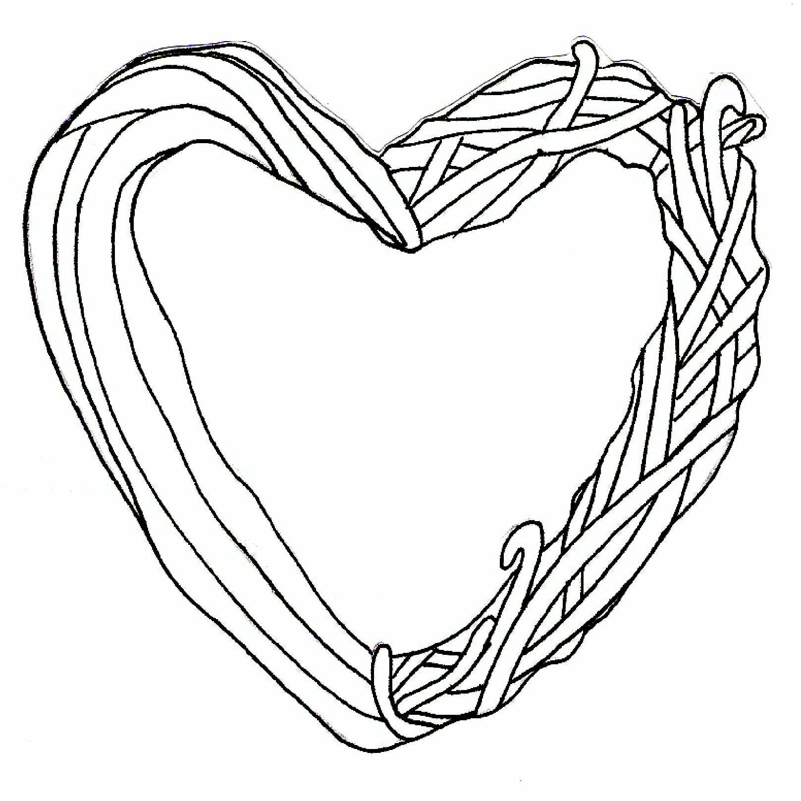 Heart Shape Line Drawing 