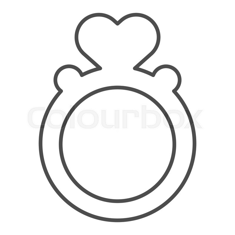 800x800 ring with heart shaped gemstone thin stock vector colourbox