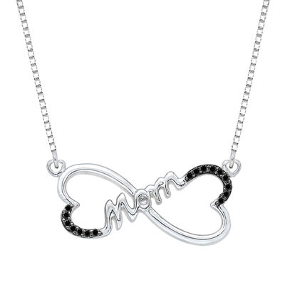 400x400 Enhanced Black Diamond Accent Sideways Heart Shaped Infinity