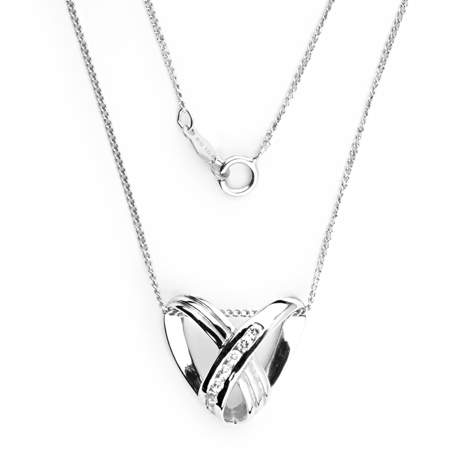 1500x1500 Women's White Gold Heart Shaped Diamond Pendant With Etsy