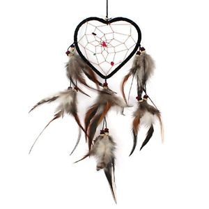 300x300 Large Heart Shaped Dream Catcher Feathers Colorful Beads Southwest