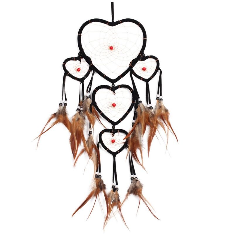 800x800 Wall Hanging Decorations Feather Heart Shaped Dream Catcher
