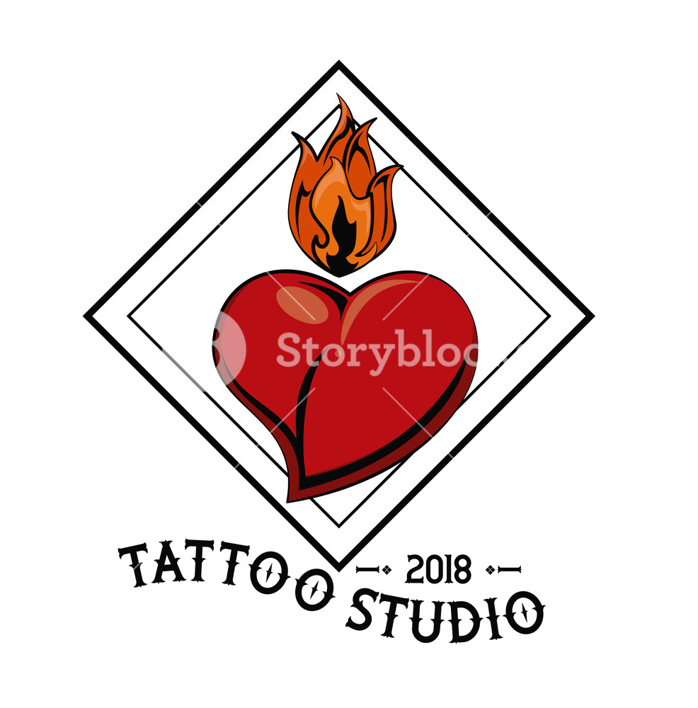 986x1000 Old School Heart With Flamme Tattoo Drawing Design Vector