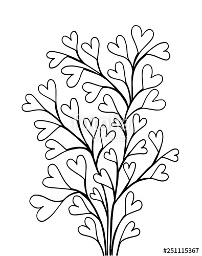 395x500 Abstract Heart Tree, Hand Drawing For Design