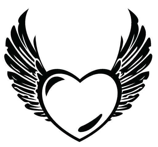514x480 Hearts With Wings Drawings