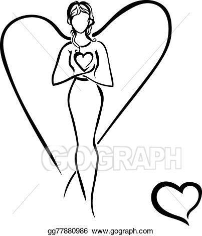 403x470 Collection Of Free Angel Clipart Drawing Amusement Clipart