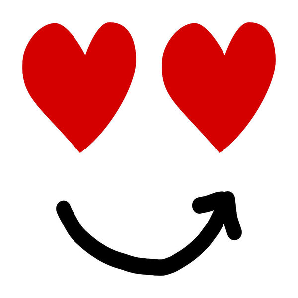 600x600 Red Heart And Arrow, Smile Love Symbol Art Print