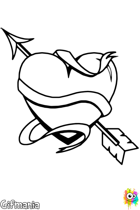 480x720 Heart, Arrow And Scroll
