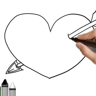 Heart With Arrow Drawing | Free download on ClipArtMag