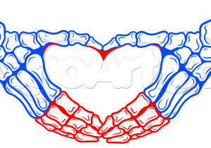 300x210 How To Draw A Skeleton Hand Step