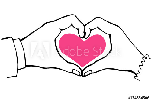 500x334 The Hands Join Together Forming The Heart Vector Illustration