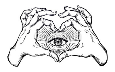 400x250 Two Hands Heart Sign With All Seeing Eye Symbol Buy Photos Ap