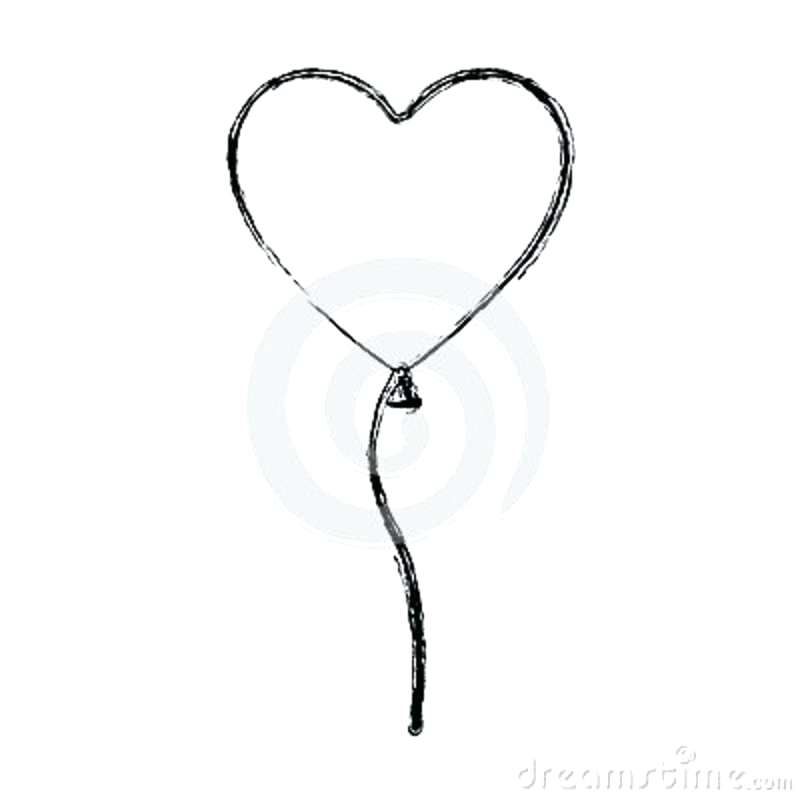800x800 Ballon Drawing Freehand Drawing Heart Balloon Illustration Stock