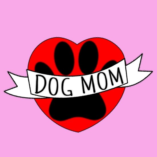 550x550 Dog Mom Paw And Red Heart Drawing Posters