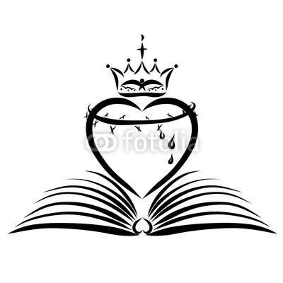 400x400 A Heart With A Crown Of Thorns And A Crown Over An Open Book Buy