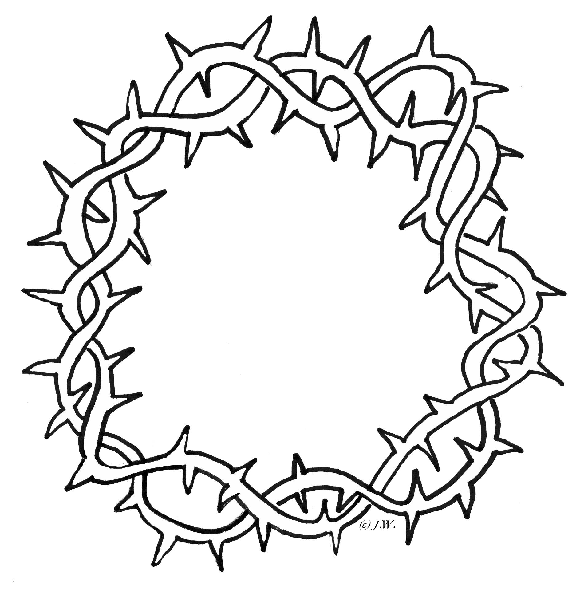 1900x1962 Coloring Pages Jesus Crown Of Thorns Printable For Kids