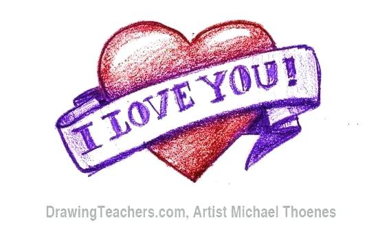 550x331 Drawing Hearts With Wings To Draw A Heart With Banner Drawing