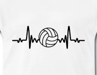 190x147 Heartbeat Volleyball, Sport, Drawing, Gift Men's Premium T Shirt