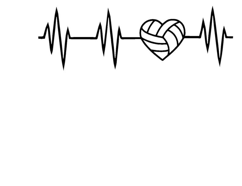 794x613 Volleyball Heart Heartbeat Sch Or Silhouette Instant Download Etsy