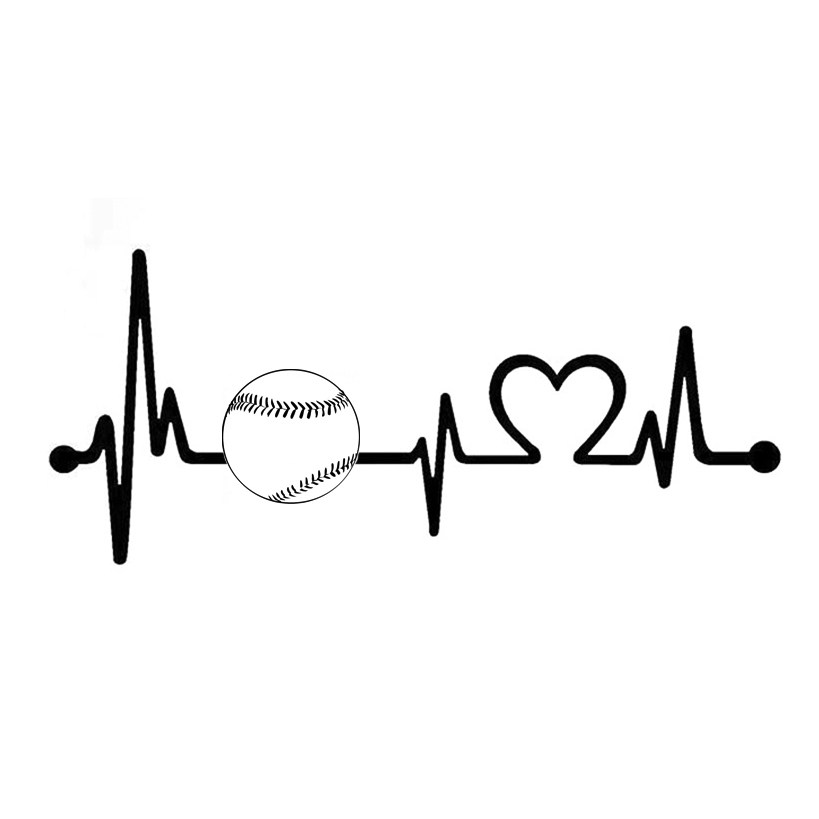 819x819 Baseball Heartbeat Decal