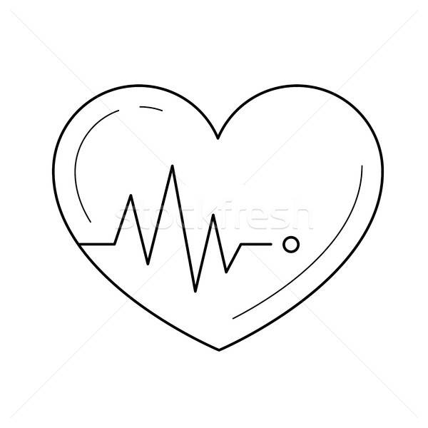 600x600 heartbeat line icon vector illustration andrei krauchuk