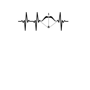 300x300 Archery Heartbeat Bow And Arrow Archer Drawing