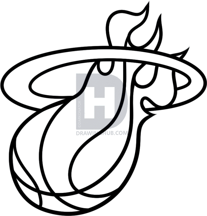 688x720 How To Draw Miami Heat, Step