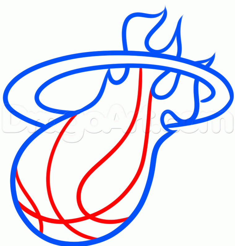 760x795 How To Draw Miami Heat, Step