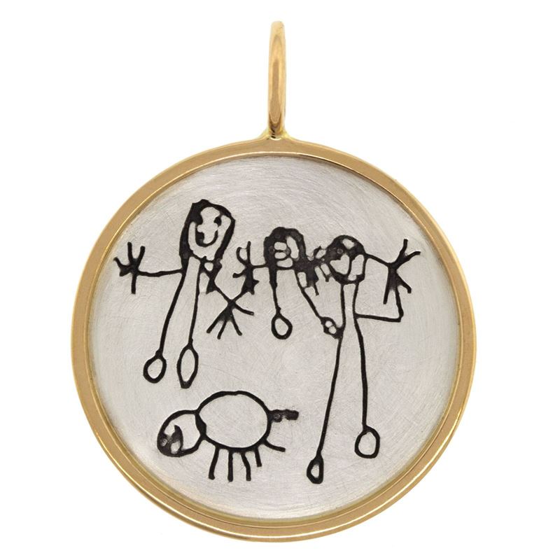 800x800 Child's Drawing Round Charm Heather B Moore