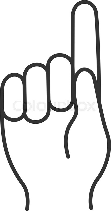 423x800 Heaven Pointer Hand Linear Icon Thin Stock Vector Colourbox