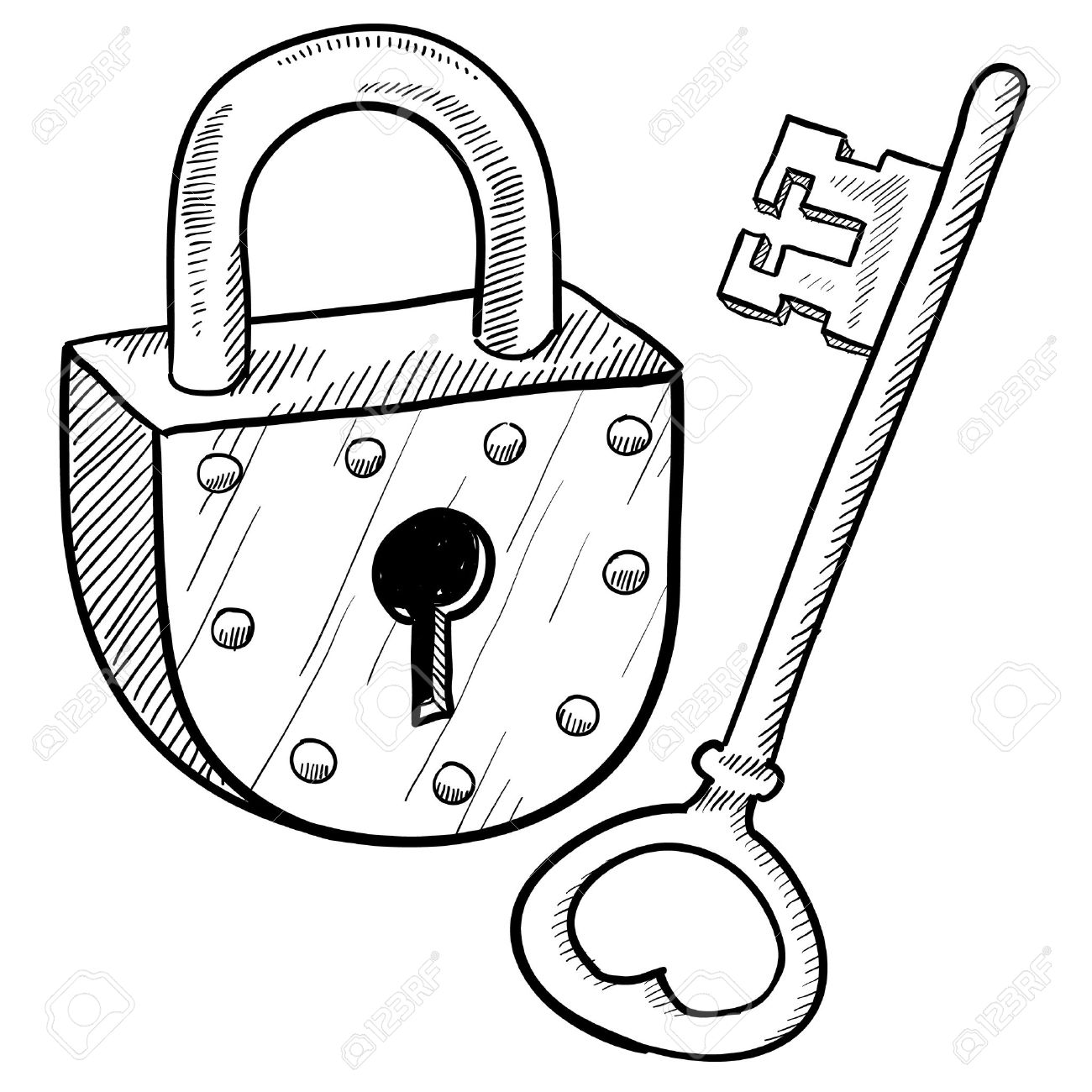 1300x1300 Huge Collection Of 'lock And Key Drawing' Download More Than