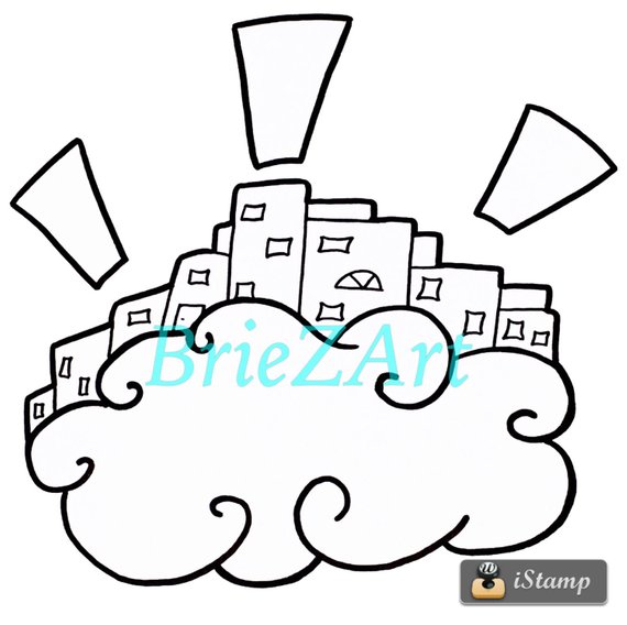 570x568 Bible Clipart City Of Heaven Lesson Visuals Black White Etsy