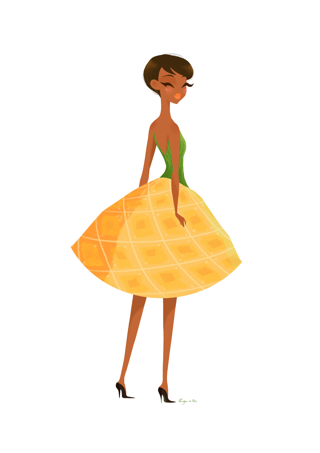 1280x1811 Evelyne's Sketches Drawings Fruit Fashion! Pineapple Is So