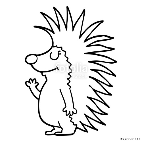 500x500 Line Drawing Cartoon Spiky Hedgehog Stock Image And Royalty Free