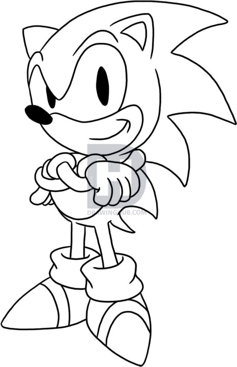 466x720 How To Draw Sonic The Hedgehog, Step