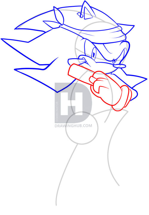 499x720 how to draw gangster shadow, shadow the hedgehog, step
