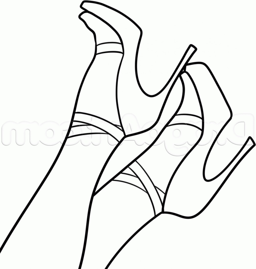1046x1099 Simple How To Draw Stilettos Step Faalconn