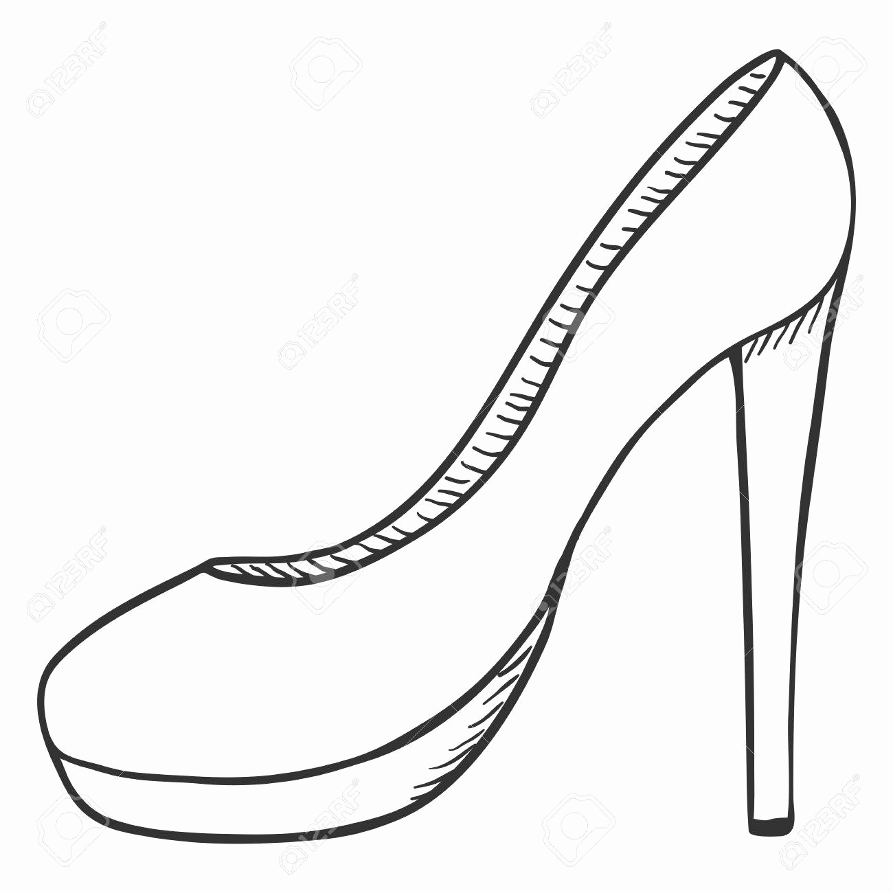 1300x1300 Sketch Of A High Heel Shoe Fresh How To Draw High Heels