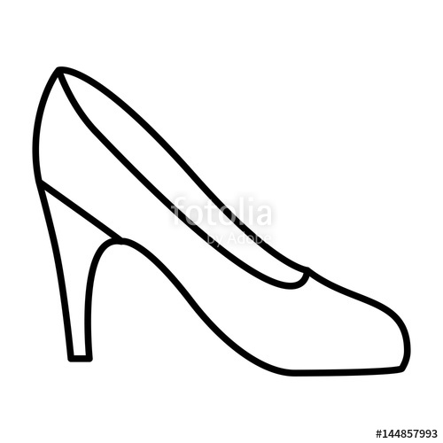 500x500 Silhouette Drawing Of High Heel Shoe Vector Illustration Stock