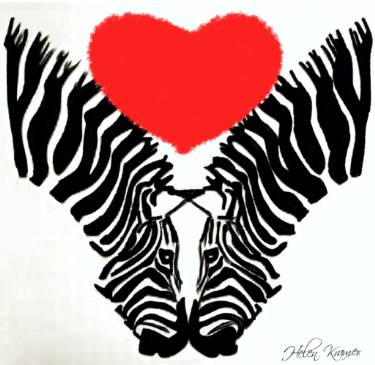 375x365 I Heart Zebras Drawing