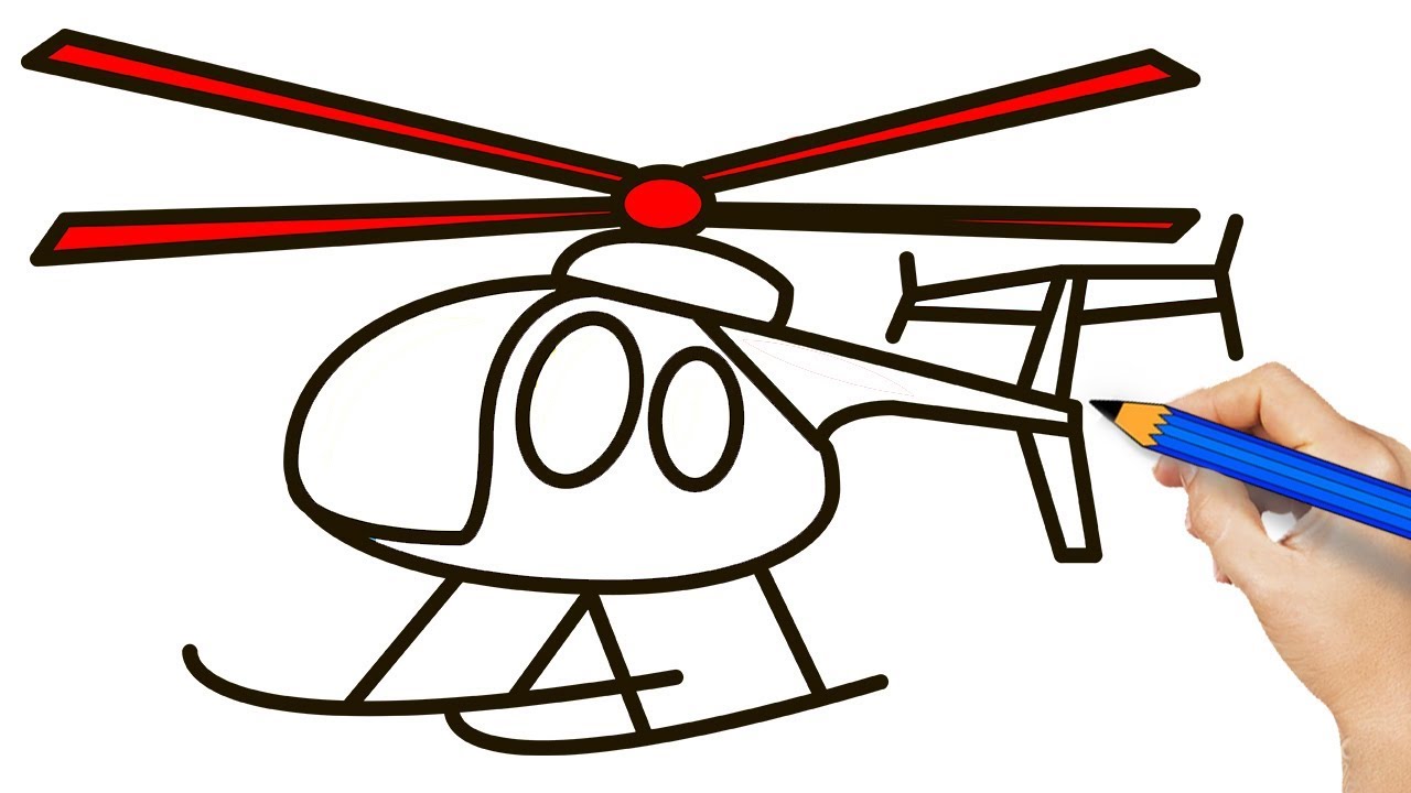 1280x720 How To Draw Helicopter Coloring Pages For Kids Air Vehicles