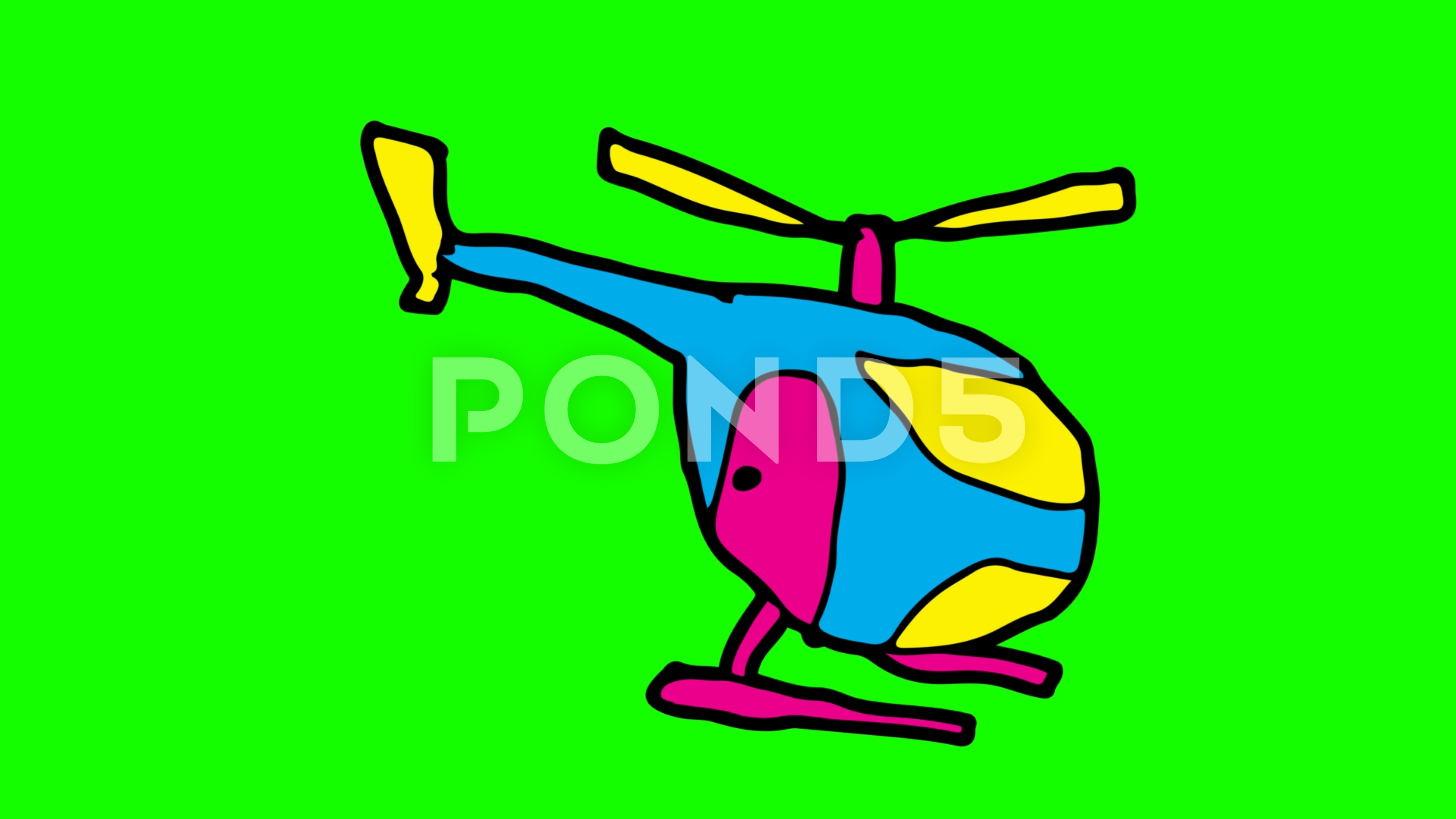 3840x2160 Kids Drawing Green Screen With Theme Of Helicopter Footage