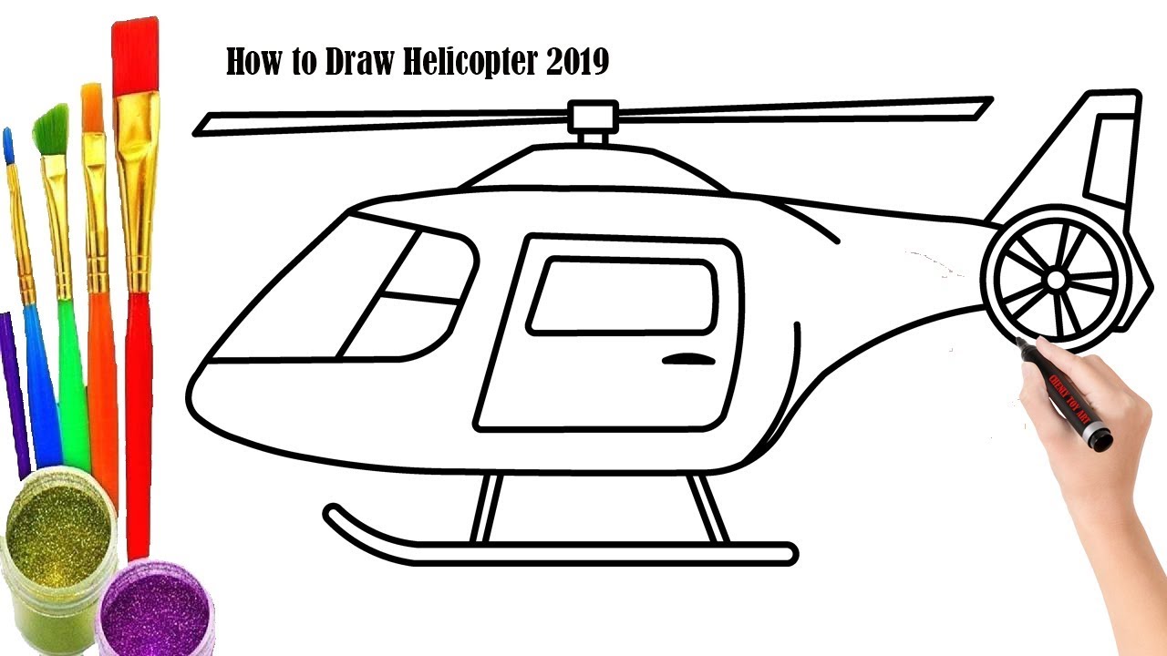 1280x720 How To Draw Helicopter For Kids Helicopter Drawing For Kids
